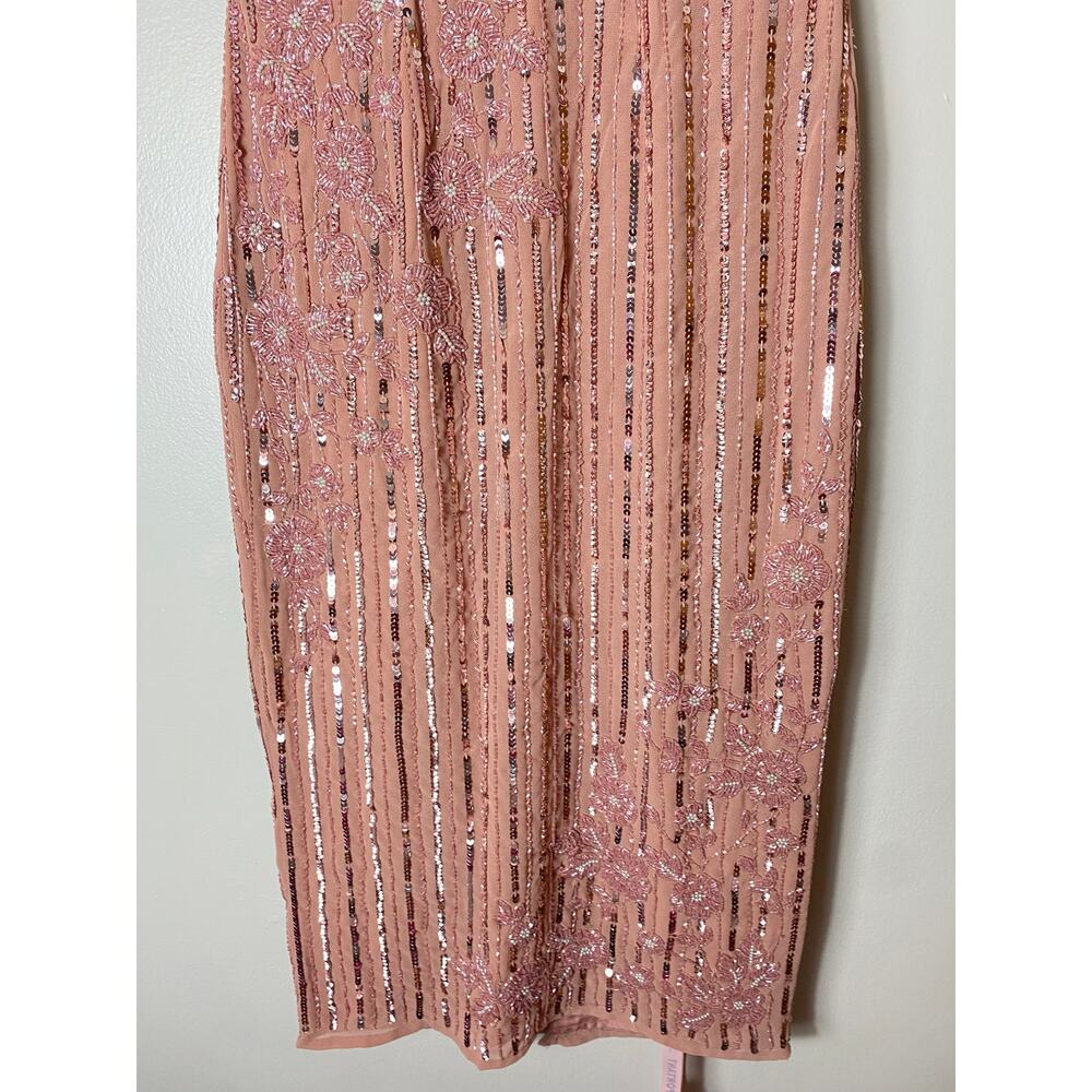 MAC DUGGAL Dress 4 Pink Sequin Beaded Wedding Guest Mother of the Bride Cocktail - Picture 10 of 16